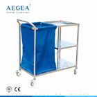 AG-SS010Aのステンレス鋼の病院の洗濯の移動可能なクリーニングは車輪の医学のカートを使用しました
